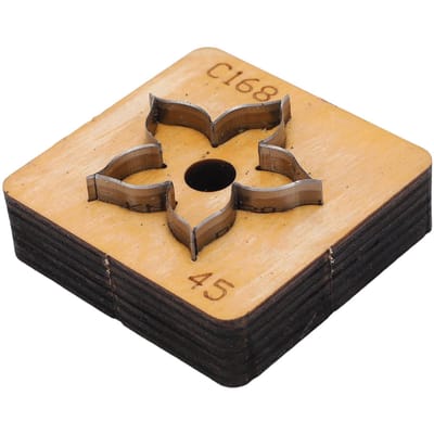 Bloem Leer Snijmal Houten Basis Stalen Mes Multifunctionele Leer Stansmachine voor Ambachten Decoraties 45mm 1,77 inch beige