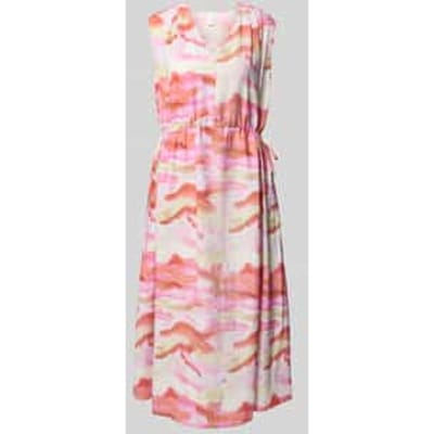 Midi-jurk met V-hals, model 'AROLA'