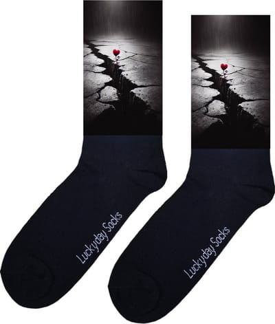Roos - Valentijn sokken - Valentijns Cadeau - Grappige sokken - Leuke sokken - Hem Haar sokken - Straat - Breuk - Vrolijke sokken - Vaderdag - Moederdag - Verjaardag cadeau - Kerst cadeau - Leuk Cadeau - Speciaal cadeau - Sokken maken Happy - 37-44