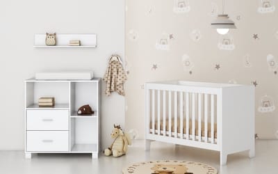 Born Lucky Rio Babykamer 2-Delig – Ledikant en Commode – Vanaf Geboorte tot ca. 2,5 Jaar – Wit