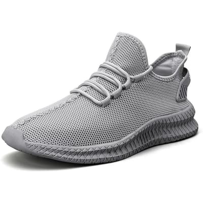 YRZL Heren Sneakers Lichtgewicht Hardloopschoenen Ademende Wandelsportschoenen Man Comfortabele Antislip Sneakers voor Heren 39 gray