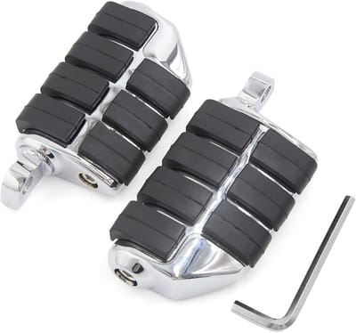 Universele Motorfiets Voetsteunen Aluminium Antislip Zilver Zwart 10mm Montage
