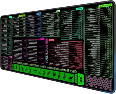 Excel Cheatsheet Bureauonderlegger - Excel Snelkoppelingen Mat - Efficiënter Werken - Meer dan 150 Snelkoppelingen - 80 x 30 cm