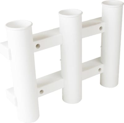 Eurocatch - Tube Rodholder - Hengelrek - Voor 3 hengels - Op de boot of in uw schuur - Kunststof - Wit