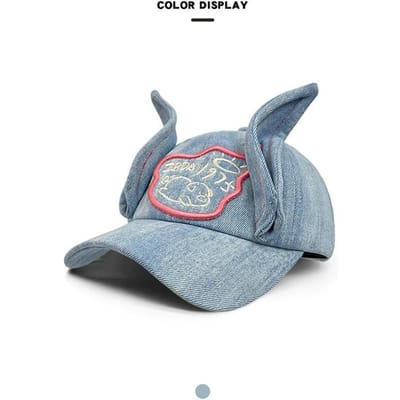 Baseballpet voor Dames in Lente en Zomer Borduurwerk Abi Schattig Grappig Driedimensionale Oren Cowboy Duckball Pet gray
