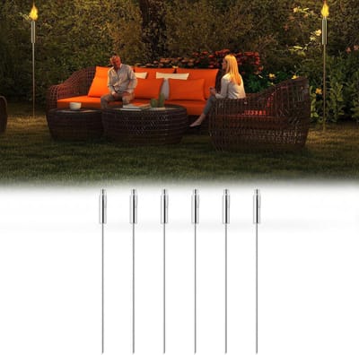 Tuin Branders - Olie Lampen - Sfeerverlichting Buiten - Kindveilige Sluiting - 115 cm Hoog - Zilver