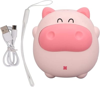 Varken Handwarmer met Licht en Koordontwerp, Oplaadbare Elektrische Handverwarmer, Warm Roze Verjaardagscadeau