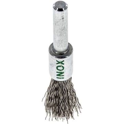 Staaldraad Gegolfde RVS Borstel Met Een Diameter 12 mm/ As 6 mm.