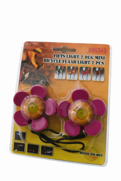Fietsverlichting Mini Bloem – Set van 2 – LED – Rood & Wit – Decoratief