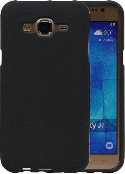 Zwart Zand TPU back case cover hoesje voor Samsung Galaxy J7