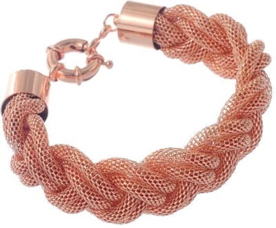 Behave - Armband - gevlochten metaal rosékleur - stijlvol detail