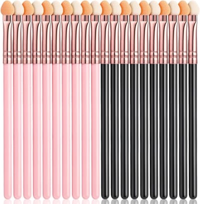 Oogschaduw-applicators set van 20, herbruikbare make-upkwasten met spons en handgreep, perfect voor oogmake-up en blending