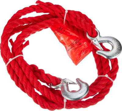 Sleepkabel Auto - Sleeptouw Met Haken - Noodgevallen Onderweg - TÜV Getest - 4 Meter 3500 Kg - Rood