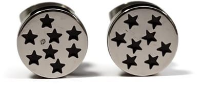 Aramat Jewels | Oorbellen | Oorbellen – RVS Sterrenpatroon Zilver/Zwart (8mm) | | | |8mm | Staal | Kinderen, Volwassenen | Verkleurd niet
