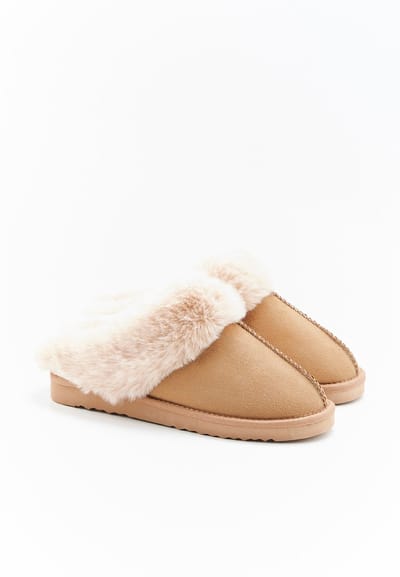 Damart - Thermolactyl muiltjes van imitatiebont - Dames - Bruin - 40