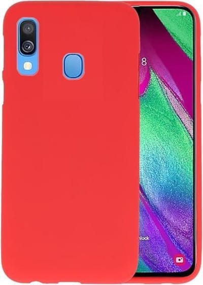 Bestcases Color Telefoonhoesje - Backcover Hoesje - Siliconen Case Back Cover voor Samsung Galaxy A40 - Rood