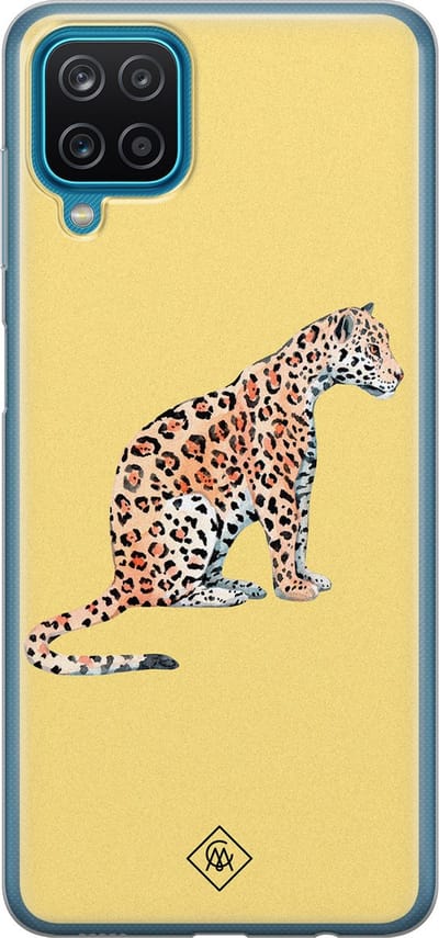 Casimoda® hoesje - Geschikt voor Samsung A12 - Leo Wild - Backcover - Siliconen/TPU - Geel