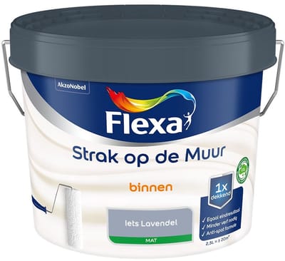 Flexa - Strak Op De Muur Binnen Mat - Iets Lavendel - Mengverf - 2,5 L