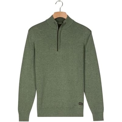 Baileys Trui Cotton Half Zip Allover Two-Tone Dark Forest / male