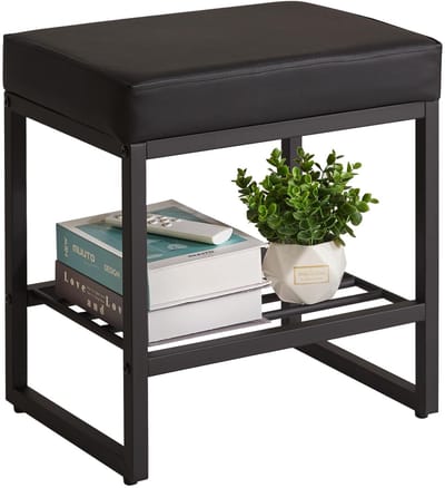 Dailygoods- Kaptafel Kruk Uniek Design - Faux Leer - Antislipvoetjes - Stevig Metalen Frame - 5 cm Dikke Schuimvulling - Comfortabel en Duurzaam - Make-upkruk