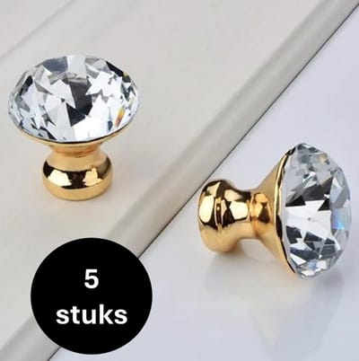 5 X MSQDESIGN - Kastknop Goud - Kastknoppen Goud - Deurknopjes Goud voor kast - Deurknop Goud - Deurknopjes Goud - Handgreep Goud - Meubelknop Goud - Meubelknoppen Goud - Deurknopjes Goud - Deurknoppen Goud - Ladeknoppen voor deurtjes