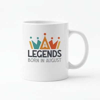 Legends Are Born in August Mok – Verjaardagscadeau Koffiemok voor Augustus Geborenen – 330 ml Keramische Mok