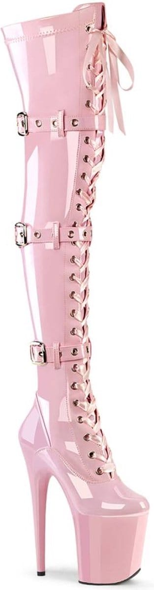 Pleaser - FLAMINGO3028 Plateau Overknee Laarzen - US 12 - 42 Shoes - Roze