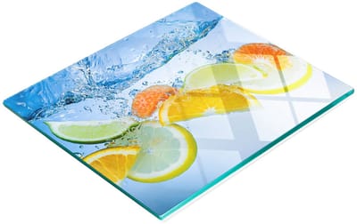 Decoratieve glazen serveerplank voor snacks, citrusvruchten en water, 60x52 cm