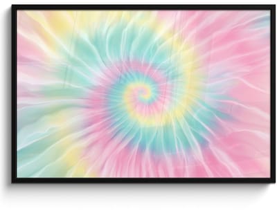 Poster in lijst - Fotolijst 120x80 cm - Posters - Pasteltinten - Tie dye - Roze - Posterlijst zwart - Decoratie - Wanddecoratie woonkamer - Muurdecoratie slaapkamer