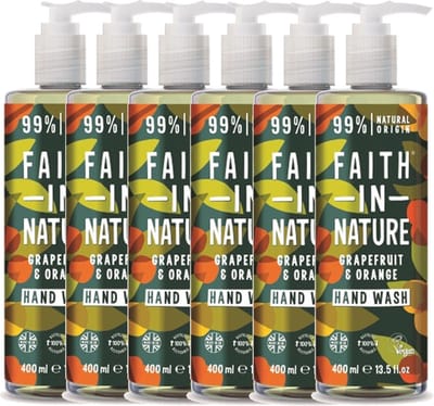 FAITH IN NATURE - Hand Wash Grapefruit & Orange - 6 Pak - Voordeelverpakking
