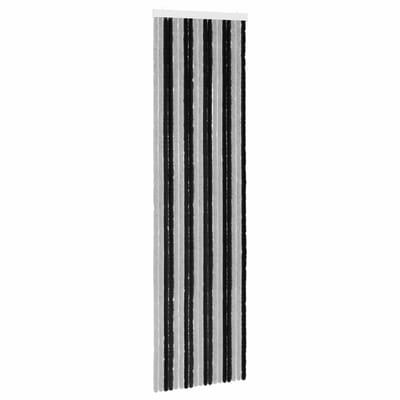 vidaXL - Insecten - Gordijn - Chenille - Grijs - en - Zwart - 56 - x - 200 - cm - 100% - PP