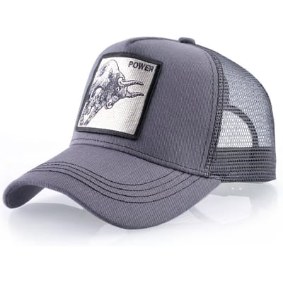 K Baseballpetten Mannen Snapback Hip Hop Truckerpet Met Borduurwerk Stier Patch Vier Seizoenen Ademend Gaas Truckerhoed Voor Vrouwen gray