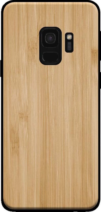Smartphonica Telefoonhoesje voor Samsung Galaxy S9 met houten look - backcover bamboo kunsthout hoesje - Bruin geschikt voor Samsung Galaxy S9