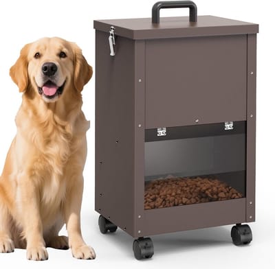 Grote Metalen Voerautomaat voor Honden met Wielen