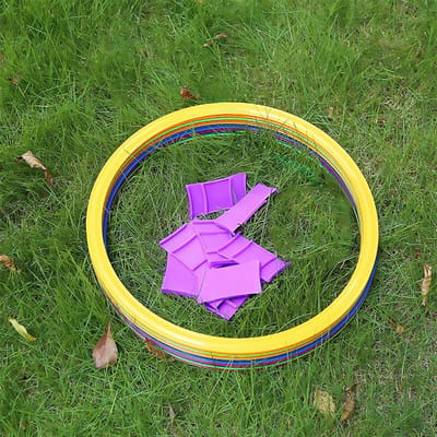 10 stuks 28cm 38cm Wendbaarheid Snelheid Ring Voetbal Voetbal Basketbal Sport Trainingsringen Materiaal yellow