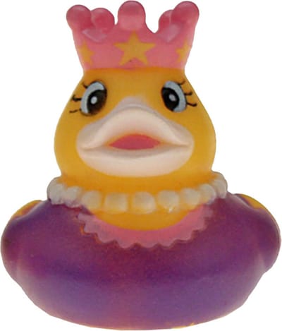 Rubber badeendje prinses - paars - badkamer fun artikelen - size 5 cm - kunststof - speelgoed eendjes