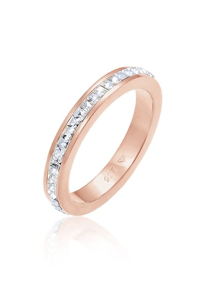 Elli PREMIUM - Ring - Dames Elegant Basic met Kristallen in 925 Sterling Zilver - Dames