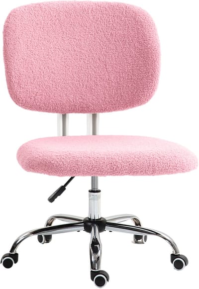 Bureaustoel - Ergonomisch In Hoogte Verstelbaar Zonder Armleuningen - Fluweel - Roze
