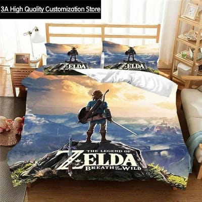 Z-Zelda Patroon Dekbedovertrek Kussensloop Beddengoed Twee- of Driesets Meerdere Maten Dekbedsets Dekbedovertrek Beddengoedsets AU Queen(210x210cm)