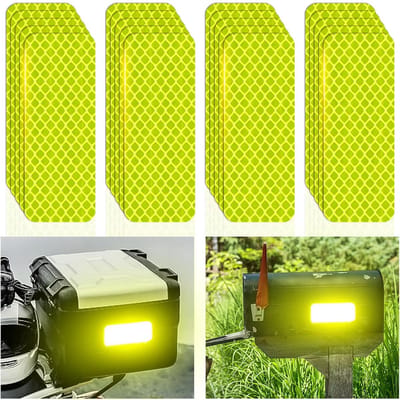 BOTC Reflecterende stickers - 8x3 cm - 20 stuks Reflecterende Veiligheidstape - voor auto,fiets,brievenbus,helm - Waterdicht - Geel