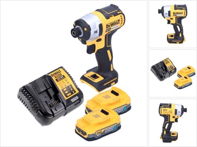 DeWalt DCF 887 E2 accu-slagmoersleutel 18 V 205 Nm 1/4" borstelloos + 2x oplaadbare batterij 1,7 Ah + lader