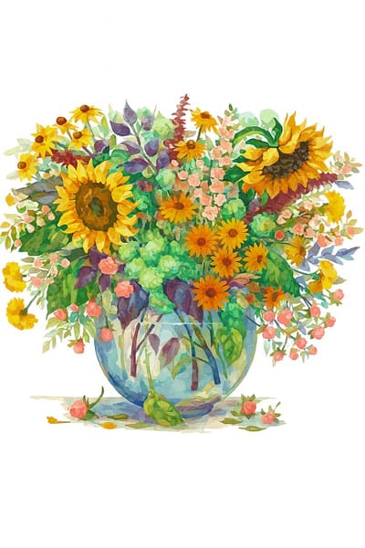 Protsvetnoy - Schilderen op Nummer - Zonnebloemen in Vaas - 40x50 cm