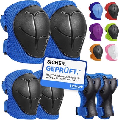 Set van 6 Rolschaatsen en Beschermende Uitrusting voor Kinderen - Knie-, Elleboog- en Handbeschermers