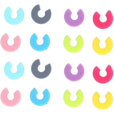 16PCS Mini Cercle Silicone Marqueur de Verre à Vin Anneau d'Identification de Tasse Étiquette de Reconnaissance