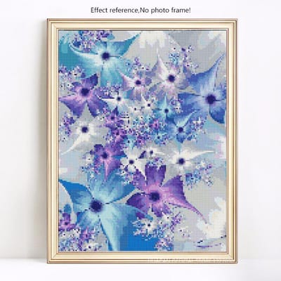 Diamantschilderij met ronde stenen Bloemen Diamantborduurwerk Bloemenhobby en handwerkfoto's 20X30 gray