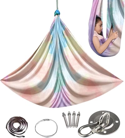 Fitness Hangmat - Lucht Touwen - Thuis Trainen - Rekbaar Materiaal - 280 x 150 cm - Meerkleurig