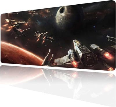 grote gamingmuismat, muismat met gestikt randframe en antislip rubberen basis, bureaumat voor werk, bureauonderlegger voor laptop, computertoetsenbord en muizen, combo-pads muismat 31,5 x 15,7 cm
