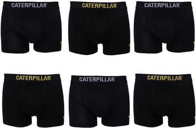 CAT Heren Boxershorts 6 Pack Effen Zwart - Maat  M