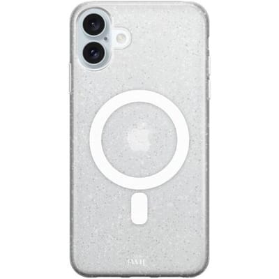 xoxo Wildhearts magnetisch telefoonhoesje - Geschikt voor iPhone 16 Plus - Sparkle Away Transparant - Hoesje met glitters - Shockproof case - Transparant - magnetisch hoesje