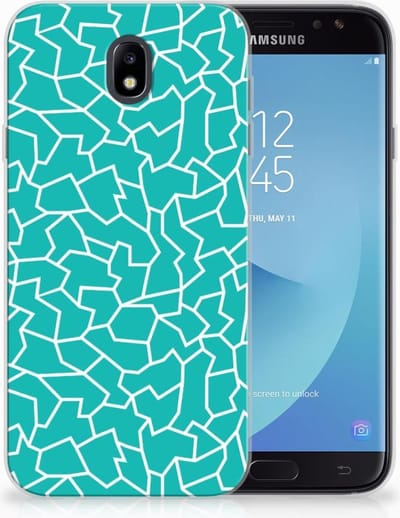 Samsung Galaxy J7 2017 | J7 Pro Hoesje maken Cracks Blue